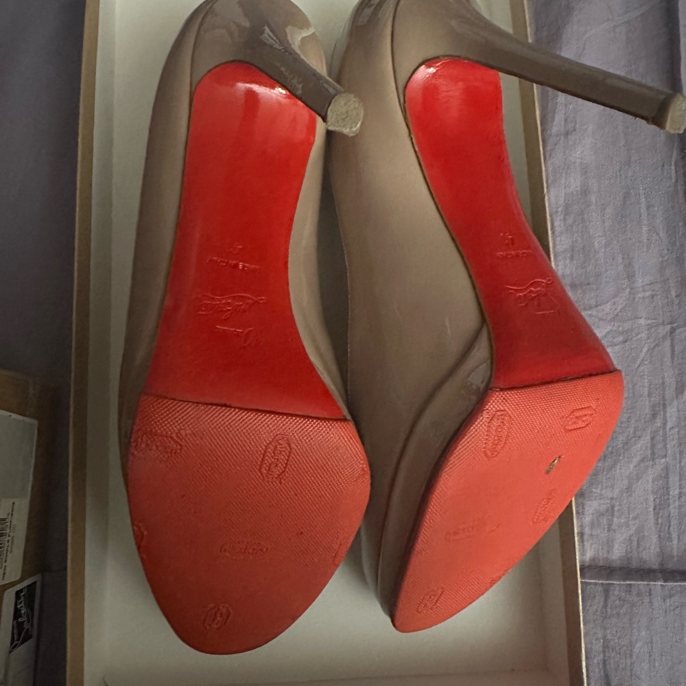 Christian Louboutin Beige simple pump 120 - Picture 6 of 7